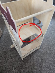 Lernturm für Kinder,Faltbarer Lernturm mit Kreidetafel,Multifunktion 2 in 1 Lerntower Stehhilfe Lernturm für Küche Tisch Bad Lernstuhl 87x42x38.5cm Kunden-Foto 1