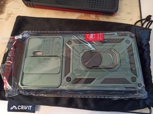 Étui pour Xiaomi Redmi Note 8 Pro étui double couche avec couvercle coulissant pour appareil photo et anneau de support rouge Photo du client 9