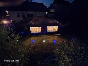 FCH Pavillons & Partyzelte 3x6m, Festzelt Faltpavillon Gartenzelt für Garten Terrasse Feier Party, Wasserdicht & UV-Schutz mit 6 Seitenteilen,Grau Kunden-Foto 3