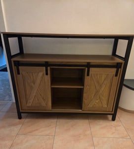 COSTWAY dressoir van hout, keukenkastjes met 2 schuifdeuren, keukenkast, buffetkast met planken, opbergkast, 100 x 33 x 80 cm Klantenfoto 1
