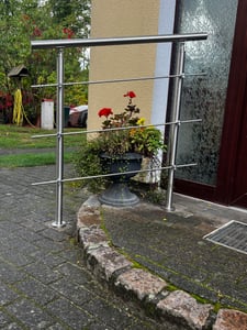 RVS leuning, handrail, trapleuning voor trappen, balustrade voor binnen- en buitengebruik, trappenhuis, balkonbalustrade, 80 cm, dwarsbalken Klantenfoto 7