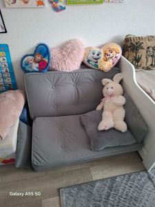 COMHOMA Relaxsessel Bodensofa Klappbar Bodensessel mit Schlaffunktion Lazy Sofa, gepolsert mit 5-stufig Verstellbarer Rückenlehne beige Kunden-Foto 1