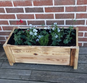 KOTARBAU® Blumenkasten 60x60x30cm Pflanzkasten mit Vlies Pflanzkübel groß außen Balkon Sichtschutz Blumenkästen Blumenkübel aus Kiefernholz Rustikal Kunden-Foto 1