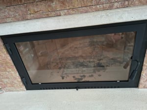 Porta da camino 80x45 cm per pizza con vetro resistente al calore, porta in acciaio senza flangia e con cerniera sinistra, ideale per forno 800×450 mm Foto del cliente 1