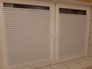 Plissee Klemmfix ohne Bohren 80x120cm Weiß Sonnenschutzrollo Verspannt Blickdicht Lichtschutz Faltrollo Jalousie Rollos für Fenster und Tür Kunden-Foto 1