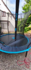 Thunder Trampolino da giardino Ultra 305 cm 10 ft rete interna 150 kg Nero Blu Foto del cliente 3