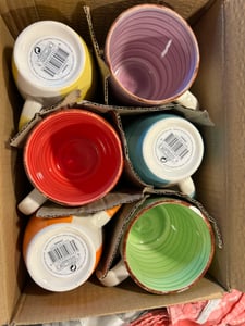 6er Kaffeebecher Set Blue 300ml ohne Henkel Trinkbecher Tee Pott Blautöne Kunden-Foto 1