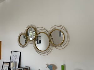 Wandspiegel, Wanddekoration, 4er-Set Spiegel, Dekorative Hängespiegel, rund, 110cmx52cm, für Wohnzimmer, Schlafzimmer, Eingangsbereich Kunden-Foto 1