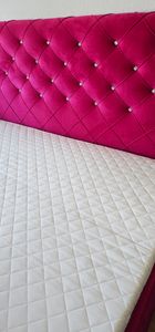 Boxspringbett mit kristallen CARMEN II 140 cm x 200 cm Amor Velvet 08 Hellrosa Bett mit zwei Bettkästen und H3 Matratze,Set mit Matratze und Topper Kunden-Foto 1