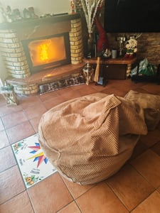 Dreamroots Bean Bag 90x90x100 cm Sitzsack mit Lehne und Hocker und Bezug Sitzkissen Boden Chill Sack Bubibag Sitzsack mit Füllung, Ocean Depths Kunden-Foto 1