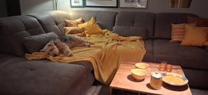 Atmosphera Plaid/Sofadecke Monnet - ockergelb - 180 x 230 cm Kunden-Foto 1