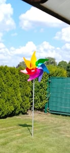 Giobas 869-10-013, Einzelne Windspinner, Mehrfarbig, Blume, Kunststoff, Holz Kunden-Foto 2