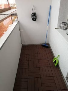 44 Stück Terrassenfliesen Stecksystem Klickfliesen Dielen für Terrasse Garten Balkon Pool[Grau - Gerade Streifen] Kunden-Foto 1