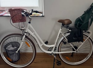 Bergsteiger Marseille 26 Zoll 28 Zoll Damenfahrrad, ab 150 cm, Korb aus Rattan, Fahrrad-Licht, Damen-Citybike, Damenrad im Retro-Design, 6 Gang Shimano Tourney Schaltung Kunden-Foto 9
