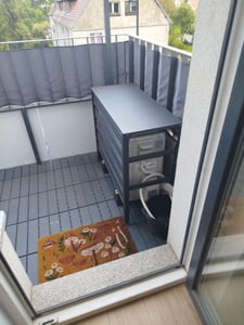 Aluminium afwerking voor airconditioning/warmtepomp, HWC-K59, afdekking met beschermrooster, plantenrek, metaal, 73x90x38 cm, grijs Klantenfoto 1