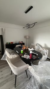 Jedálenská stolička AIORBER, 2 ks, cordová látka, s podrúčkami, ergonomická, mäkká a pohodlná, čierne nohy, do jedálne, obývačky, 58 x 61 x 83 cm, tmavošedá Fotografia od zákazníka č. 1