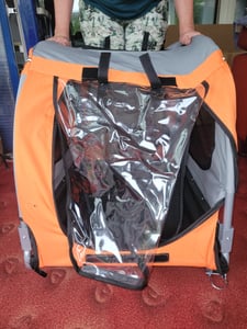 ​​​​​Hundeanhänger Fahrradanhänger Hundetransporter Transportanhänger für Hunde Hundefahrradanhänger Rot 130x73x90cm Kunden-Foto 1