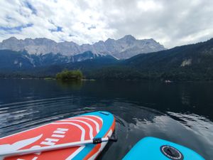 FUNWATER Aufblasbares SUP Board 350x90x15cm, 205kg Hohe Tragfähigkeit, stabiles Paddle Board mit Sitz und Zubehör für Yoga Angeln Touren Kunden-Foto 3