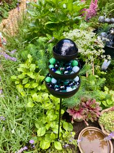 Regenfänger Gartenstecker Insektentränke Metall Gartendeko Tränke Pulverbeschichtet Beetstecker Topfstecker 75cm Kunden-Foto 1