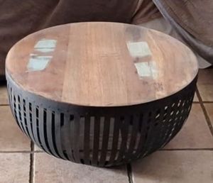 FineBuy konferenční stolek 70x33x70 cm dřevo / kov obývací stolek industriální klubový stolek stolek do obývacího pokoje stolek k pohovce s kovovou konstrukcí masivní lounge stolek Fotografie od zákazníka č. 1