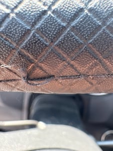 Auto Lenkradbezug, strapazierfähig, Echtleder, rutschfest, 38 cm, schwarz und rot, inkl. Auto-Mülleimer Kunden-Foto 2