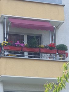 Ersatzdach für Klemmmarkise 250 x 130 cm Bordeaux, Ersatzbezug Balkonmarkise, Balkon Sonnensegel Bezug Kunden-Foto 1