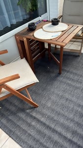 TT Home Teppich Für Outdoor Wetterfest Küchenteppich Balkon Terrasse Unifarbenes Design Modern Größe 120x160 cm Kunden-Foto 2