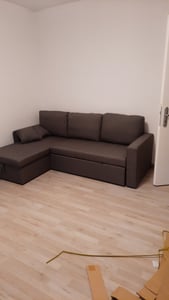 Ecksofa reversibel mit Schlaffunktion und Stauraum "Alain" - 3-Sitzer - Grau Kunden-Foto 1