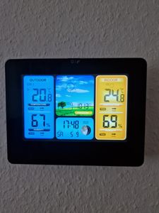 Funk Wetterstation mit Außensensor Funkwetterstation Digital Thermometer Wettervorhersage LCD Sensor Hygrometer Barometer Innen und Außen 60m Retoo Kunden-Foto 2