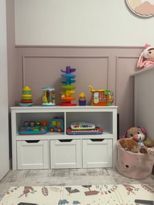Regał dziecięcy BEALIFE z 3 szufladami i 2 otwartymi przegrodami 102x30x60 cm | Przechowywanie zabawek w kolorze białym do pokoju dziecięcego | AP104 Zdjęcie produktu od klienta nr 1