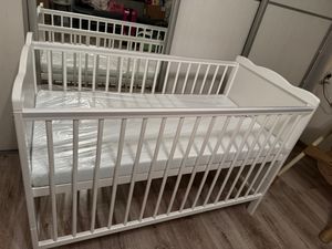 Marsell Babybett Kinderbett 120x60 mit Matratze, Lattenrost Gitterbett aus Holz 2 in 1, Weiß,  Natürliche Beißschienen zum Schutz Kunden-Foto 2