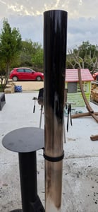 UISEBRT Raketenofen aus robustem Kohlenstoffstahl in Schwarz, mobiler Outdoor Holzofen mit 100 mm Glasrohr für Kochen, Grillen und Außenaktivitäten Kunden-Foto 1
