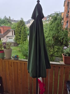 Linder Exclusiv Knick Sonnenschirm, Gartenschirm Ø 250 cm,mit Kurbelmechanismus,Grün Kunden-Foto 1