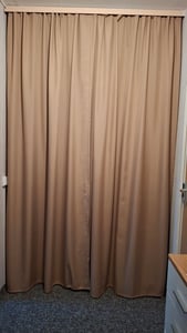 Vorhänge mit Kräuselband 140x260 cm 2 Stücke Dunkelgrau Graphit Fertige Blickdichte Gardinen Kunden-Foto 1