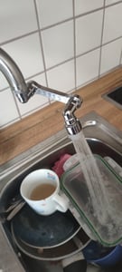 1080° Drehbarer Wasserhahn Aufsatz mit Spritzfilter – Universal Strahlregler & Luftsprudler – Dual-Funktions Schwenkarm für Badezimmer & Küche – 1 Stü Kunden-Foto 1