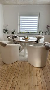 Esstisch schwarz asteiche 110x78 cm Big System Rund Stern 110 Auszug Kunden-Foto 1