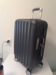 MONZANA® Koffer Handgepäck ABS Hard Case 4 Rollen Teleskopgriff Zahlenschloss Kantenschutz Reisekoffer Hartschalenkoffer Rollkoffer Trolley Schwarz L Kunden-Foto 3