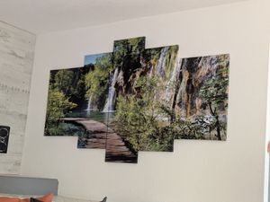 Obrazy na plátne vodopád príroda krajina SET 170x100 cm 5 kusov moderné obrazy na plátne XXL obrazy na plátne obrazy na plátne spálňa obývacia izba obrazy na stenu umenie tlač obraz na plátne pripravené na zavesenie Fotografia od zákazníka č. 2
