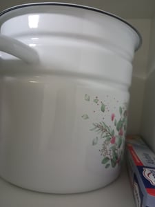 Emaille Topf 12L Kochtopf Universaltopf Suppentopf Induktion Fleischtopf Eukalyptus + Deckel Kunden-Foto 1