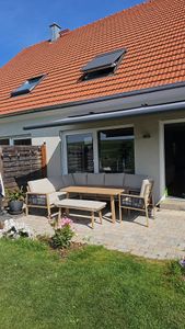 Zestaw wypoczynkowo-jadalniany Garden Impressions Decala - 5 elementów - aluminium o wyglądzie jasnego drewna tekowego - piasek pustyni Zdjęcie produktu od klienta nr 1