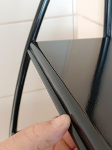 Badregale, Standregal mit 3 Haken, 3-Tiers Stahl Toilettenregal, WC-Regal, Metall Badezimmerregal, Aufbewahrungsregal, Waschmaschinenregal, 166*50cm, Schwarz Kunden-Foto 3