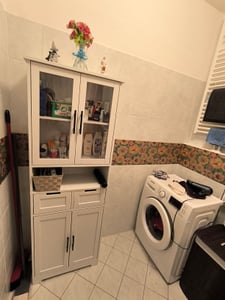 FCH Hochschrank Badezimmerschrank,Küchenschrank mit 6 Türen, mit Verstellbaren Ablagen, Weiß 60 x 30 x 170cm Kunden-Foto 4