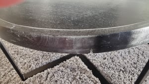 FineBuy Couchtisch Mango Massivholz rund Ø 60 cm Schwarz · Wohnzimmertisch mit Metallgestell · Handgefertigter Sofatisch im Industrial Japandi Design Kunden-Foto 1