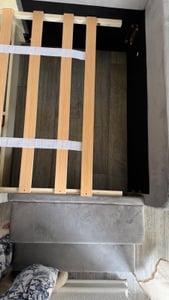 Flieks gestoffeerd bed 90x200 cm met nachtlampje en USB-poort, kinderbed/enkelbed met 4 lades en een trap, tienerbed met opbergruimte, fluweel, lichtgrijs Klantenfoto 2