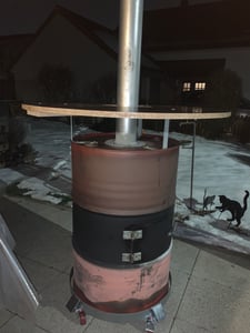 SucceBuy Diable pour fûts de 55 gallons, capacité de charge de 1000 lbs, diable pour fûts, antibasculement, 4 roues pivotantes, manutention de fûts en entrepôt Photo du client 2