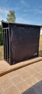 Stojak na drewno opałowe na zewnątrz metalowy ZINCED z dachem i plandeką 188x70x188 3t Schowek na drewno opałowe z pokrywą Regał Stelaż kominkowe Zdjęcie produktu od klienta nr 4