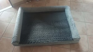 COSTWAY XXL Lit orthopédique pour chien grand, Canapé pour chien avec coussin pour chien, Housse amovible et lavable, Bords surélevés, Canapé pour chien, Gris Photo du client 1