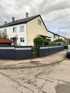 Sichtschutz Rolle 35m blickdicht PVC Zaunfolie Sichtschutzfolie Windschutz für Doppelstabmatten Zaun Sichtschutzrolle - Stein-Terrakotta Kunden-Foto 2