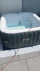 AREBOS Whirlpool aufblasbar | Ø208cm | 6 Personen | 130 Düsen | 1000L | Abdeckung Kunden-Foto 16