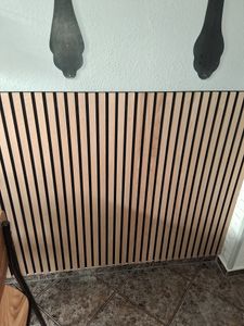 Pannelli acustici in look legno per una piacevole acustica ambientale 118 x 60 cm Rovere bianco Foto del cliente 1